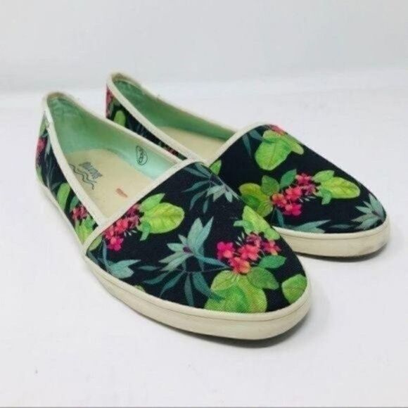 Soludos canvas flats tropical floral print slip on US 8 BoxG - Picture 1 of 6
